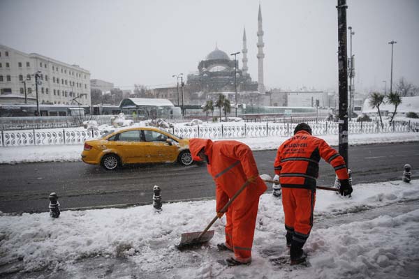 İstanbul'dan kar manzaraları