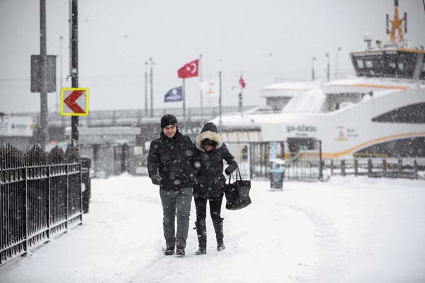 İstanbul'dan kar manzaraları