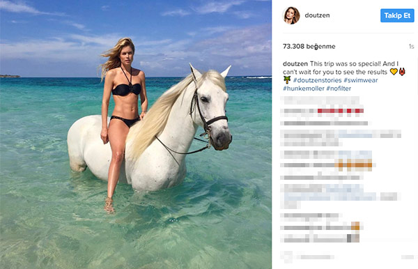  Beyaz atlı Doutzen Kroes