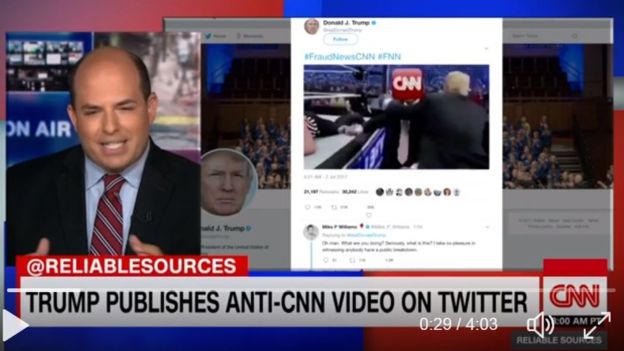 CNN programcısı Brian Stelter,"Trump Vladimir Putin'e, Recep Tayyip Erdoğan'a mı benzemeye çalışıyor" ifadesini kullandı.