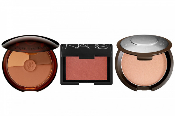 Guerlain Terracotta Sun Trio Bronzing Contour Palette, Deep - Nars Blush, Goulue - Becca Highlighter, Champagne Pop Derin Terakota