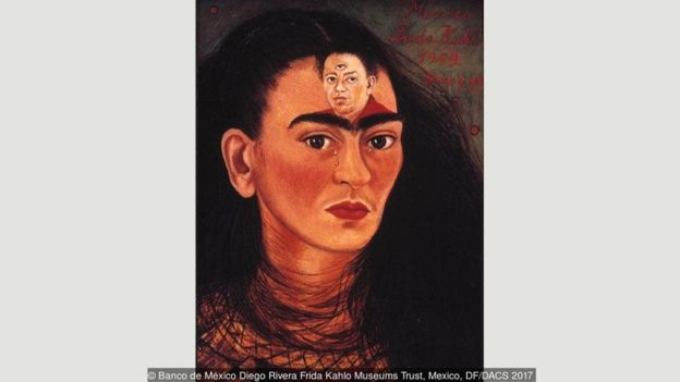 Kahlo'nun 1949'da yaptığı 'Diego ve Ben' adlı otoportresi
