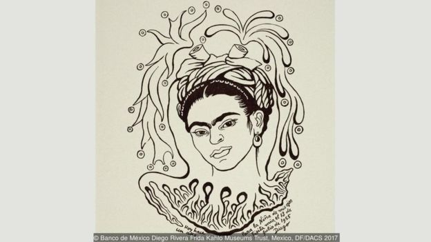 Rivera bu çizimi Kahlo'nun ölümünden bir yıl sonra yapmıştı.