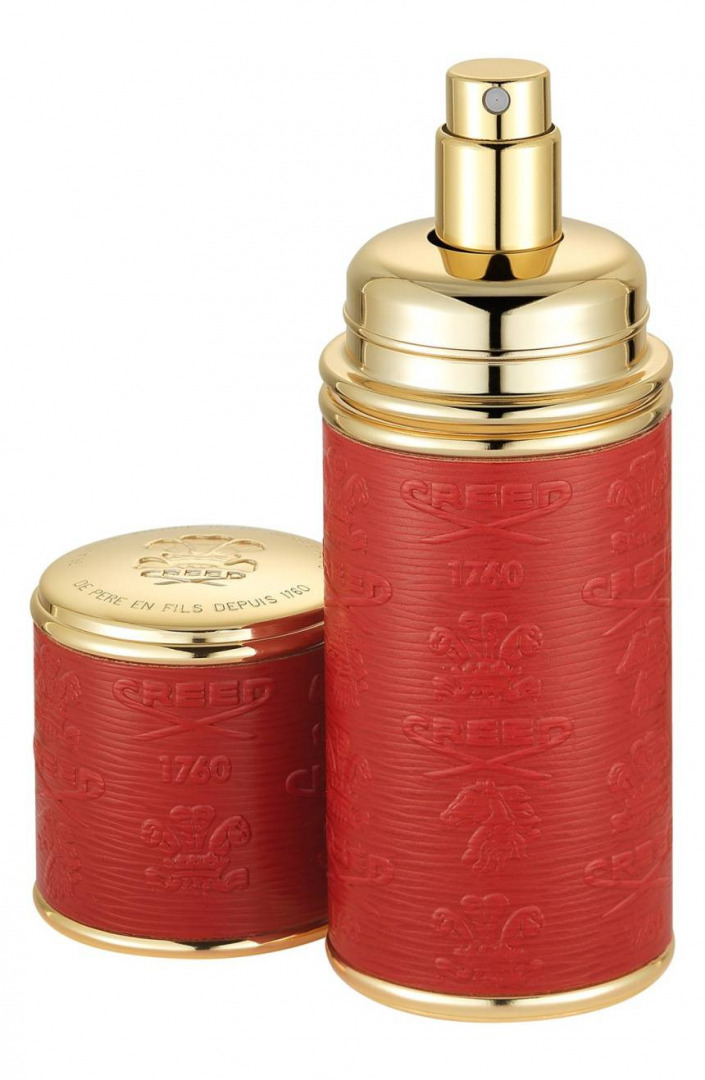 Creed - Atomizer, Red with Gold Trim Leather
