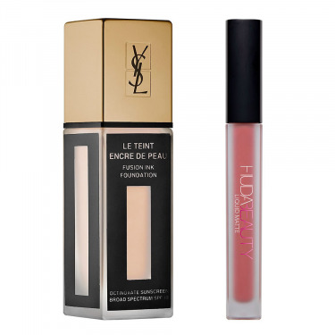 Yves Saint Laurent Fusion Ink Foundation, Huda Beauty Liquid Matte Lipstick