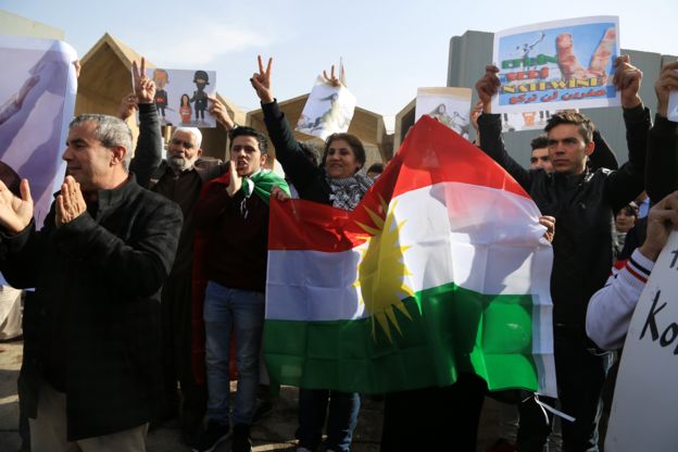 Erbil'de Türkiye'nin operasyonuna karşı protestolar düzenlendi