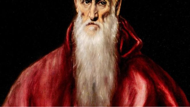 El Greco'nun 'Aziz Jerome' tablosundaki çarpıcı kırmızı pelerin