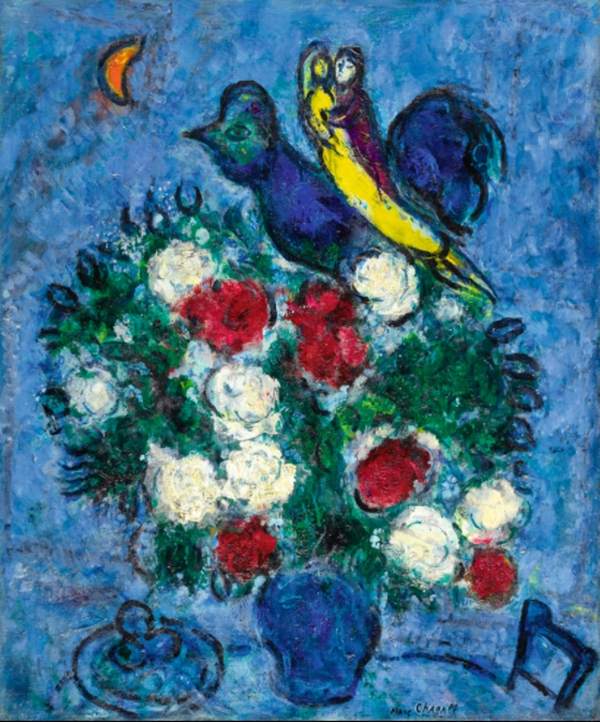 Marc Chagall - VASE DE FLEURS, COUPLE ET COQ - 861,000 GBP 
