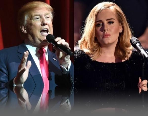 Trump seçim kampanyasında Adele'in hit şarkılardan Rolling in the Deep ve Skyfall'u kullanıyordu.