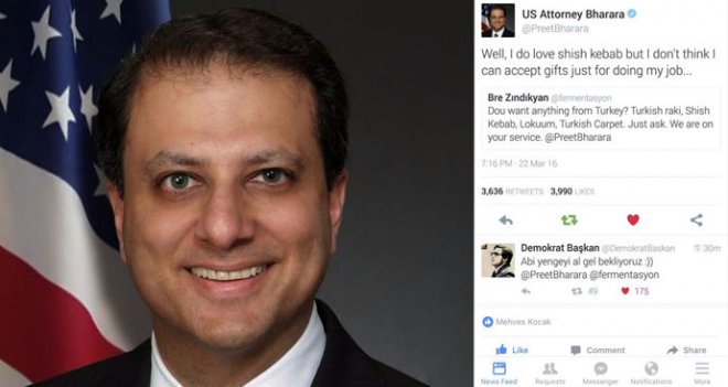 Reza Zarrab'ı tutuklatan savcı Preet Bharara, mesaj yağmuru!