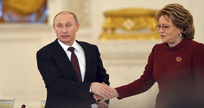 "Rus parlamentosunun üst kanadı olan Federasyon Konseyi'nin Başkanı Valentina Matviyenko,
