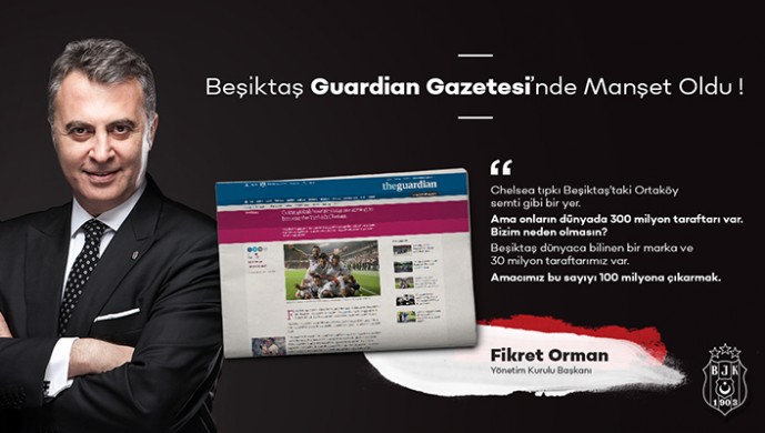 Beşiktaş The Guardian'ın manşetinde