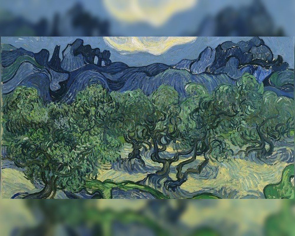 Hollandalı ressam Vincent Van Gogh'un Zeytin Ağaçları (Olive Trees) tablosundaki boya tabakasının altında kalmış bir çekirge bulundu.